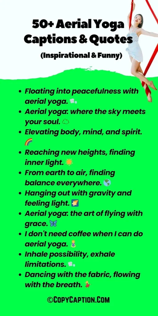 Aerial Yoga Quotes, Captions for Instagram