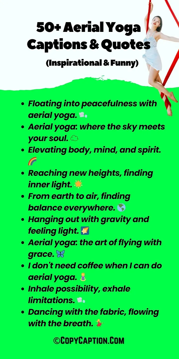 Aerial Yoga Quotes, Captions for Instagram