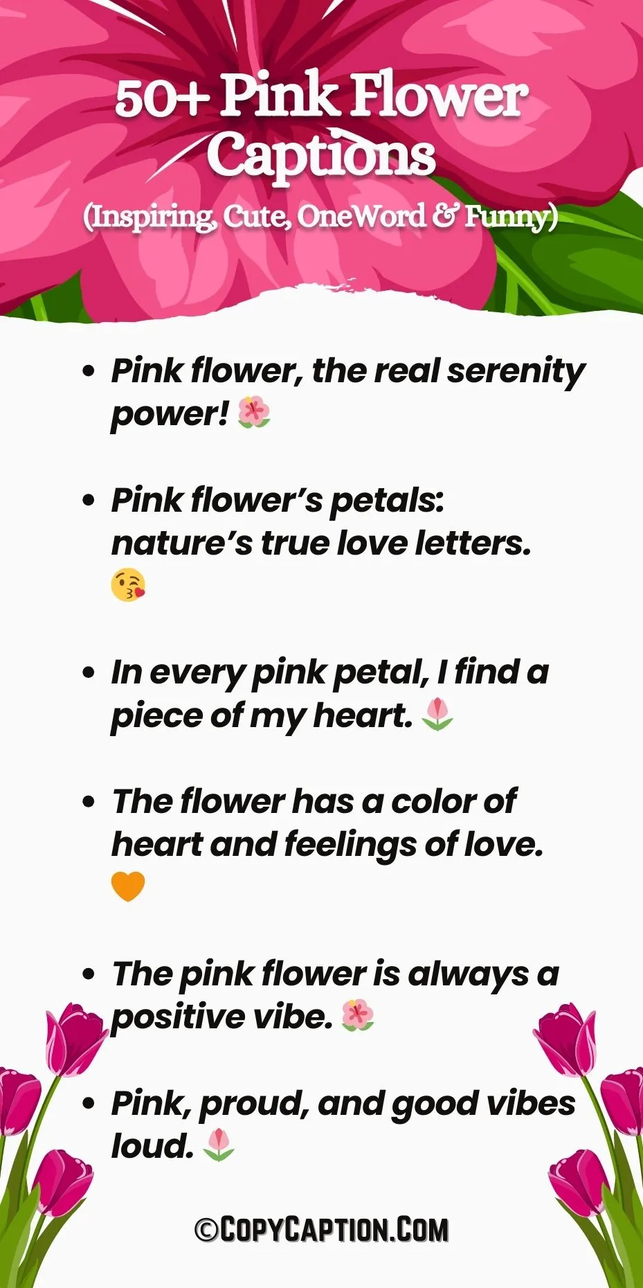 Pink Flower Captions for Instagram